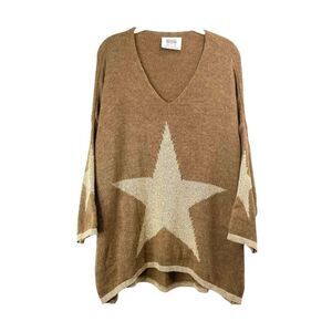 Brand Bazar wool blend metallic star boxy sweater Size 2 made in Italy lagenlook